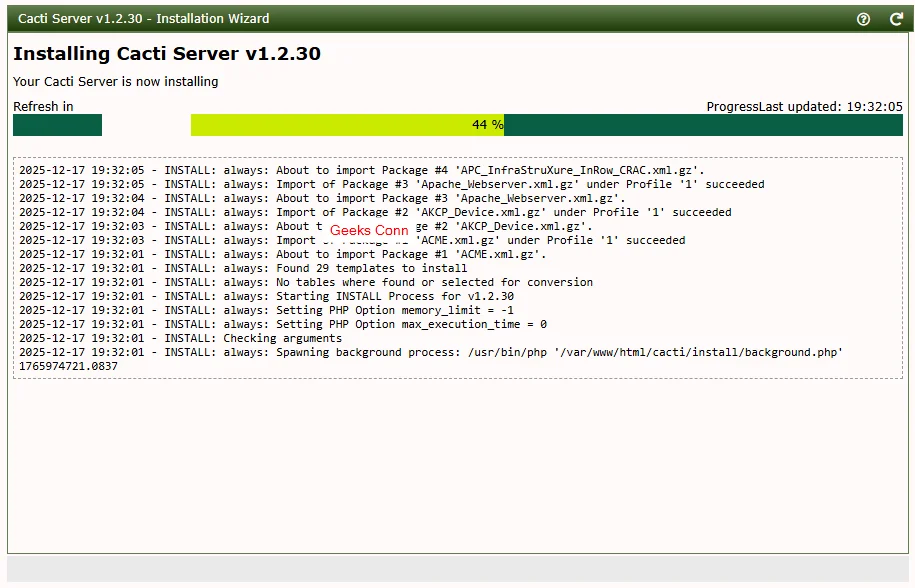 Installing Cacti Server