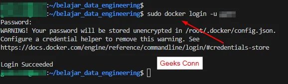 Login Docker Hub di Server