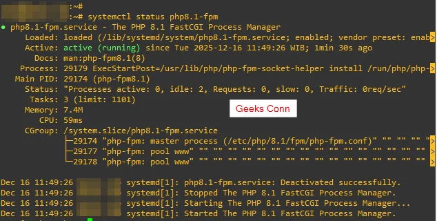 Melihat Status PHP FPM