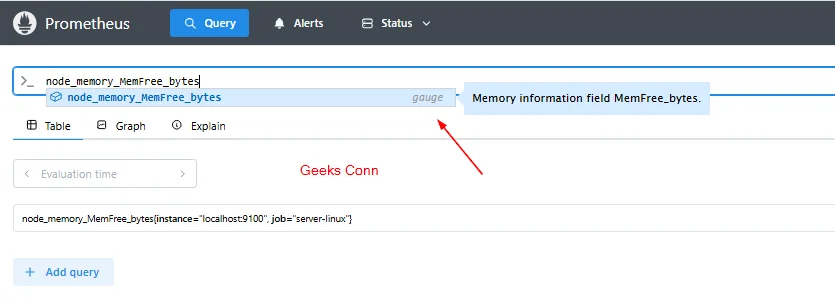 Melihat Tipe Data Gauge di Query Prometheus