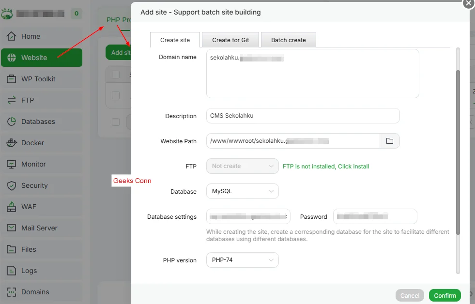 Membuat Site CMS Sekolahku