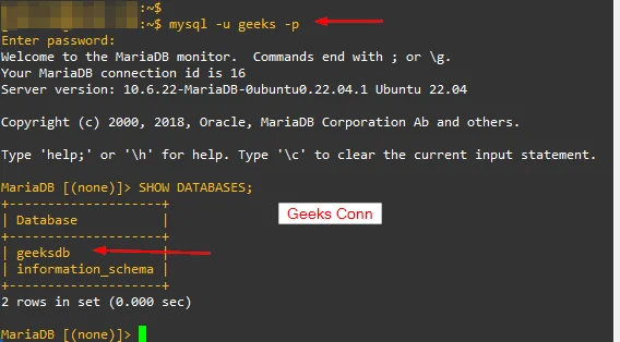 Menguji User Tiap Database