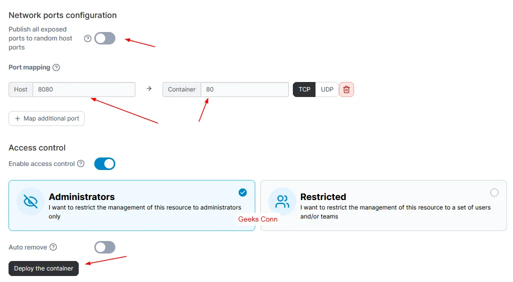 Network Port Configuration NGINX