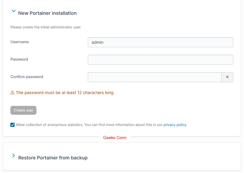 New Portainer Installation