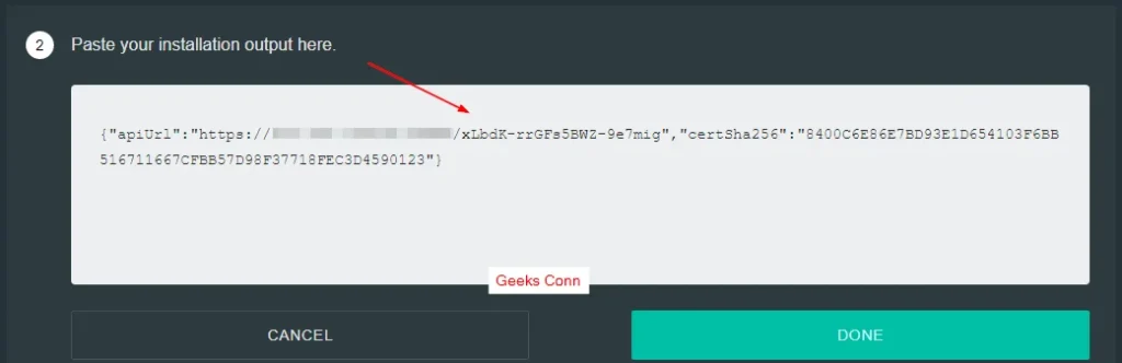 Paste apiUrl Outline Manager