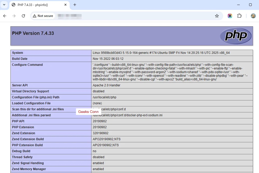 Pengujian Container Web Server Apache dan PHP