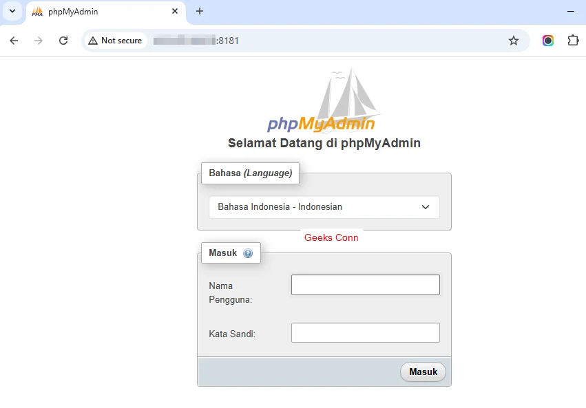 Pengujian Container phpMyAdmin Stack LAMP