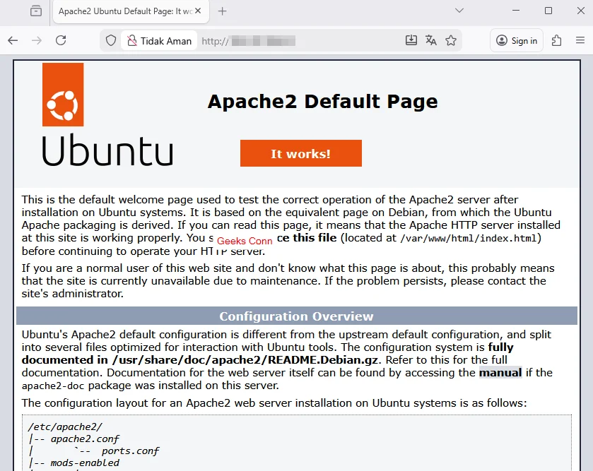 Pengujian Web Server Apache2