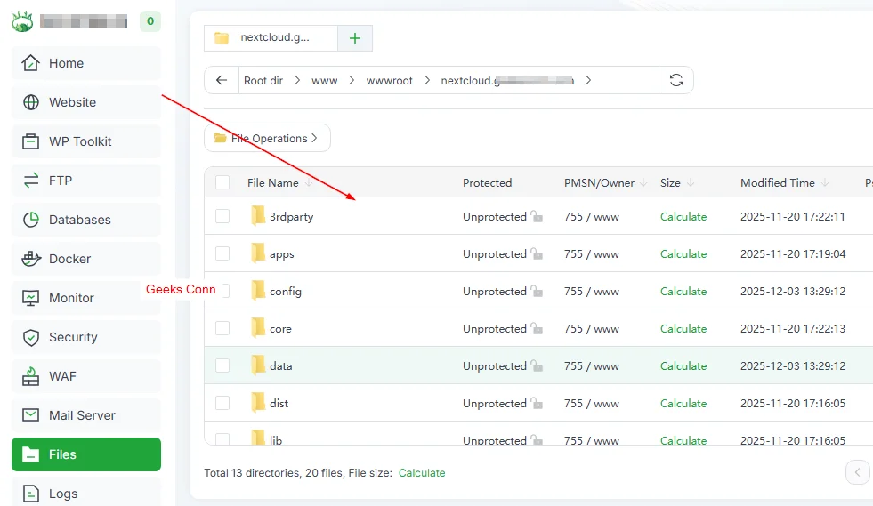 Upload dan Extract File NextCloud