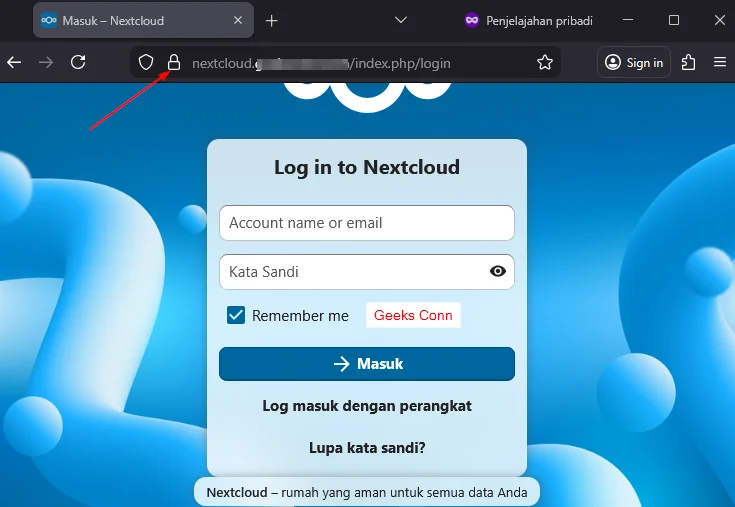 Url NextCloud redirect http ke https