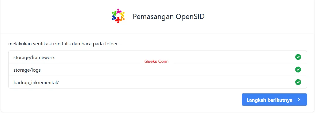 Verifikasi Permission Read dan Write pada Directory OpenSID