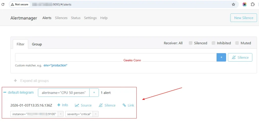 Alert Telegram Dashboard Alertmanager