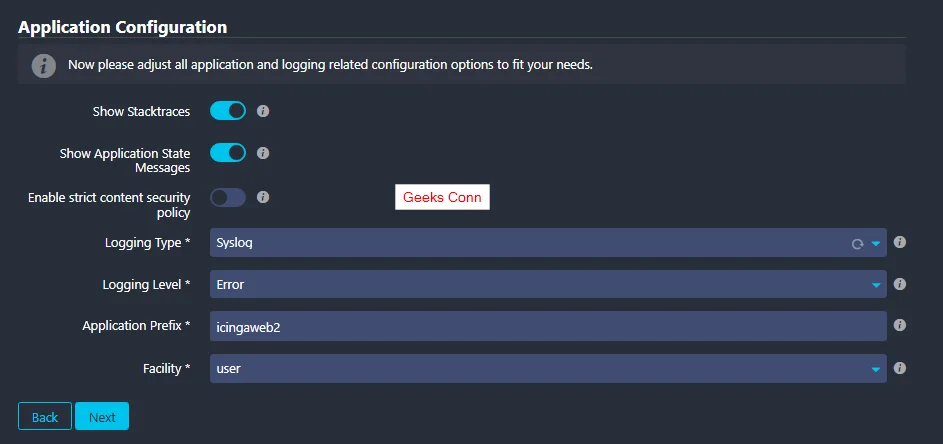 Application Configuration