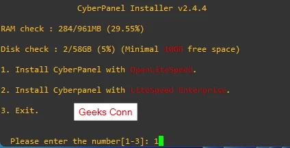 Check Resource dan Install OpenLiteSpeed