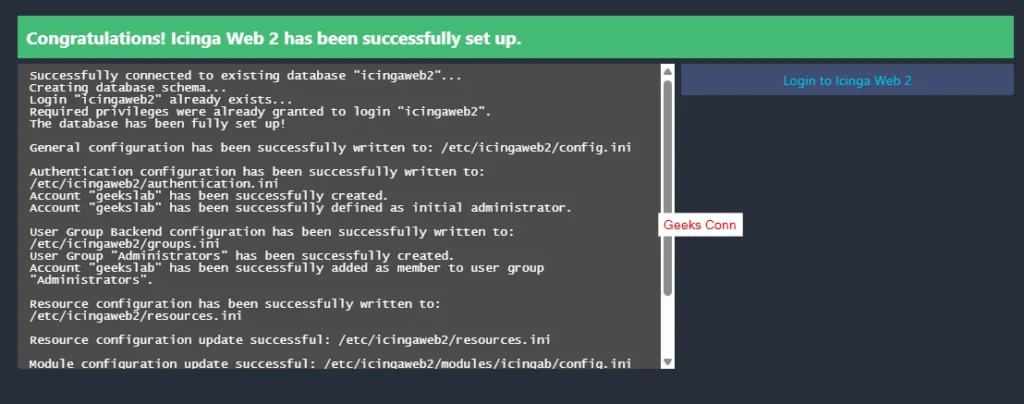 Congratulation Icinga Web 2 Successfully Set Up