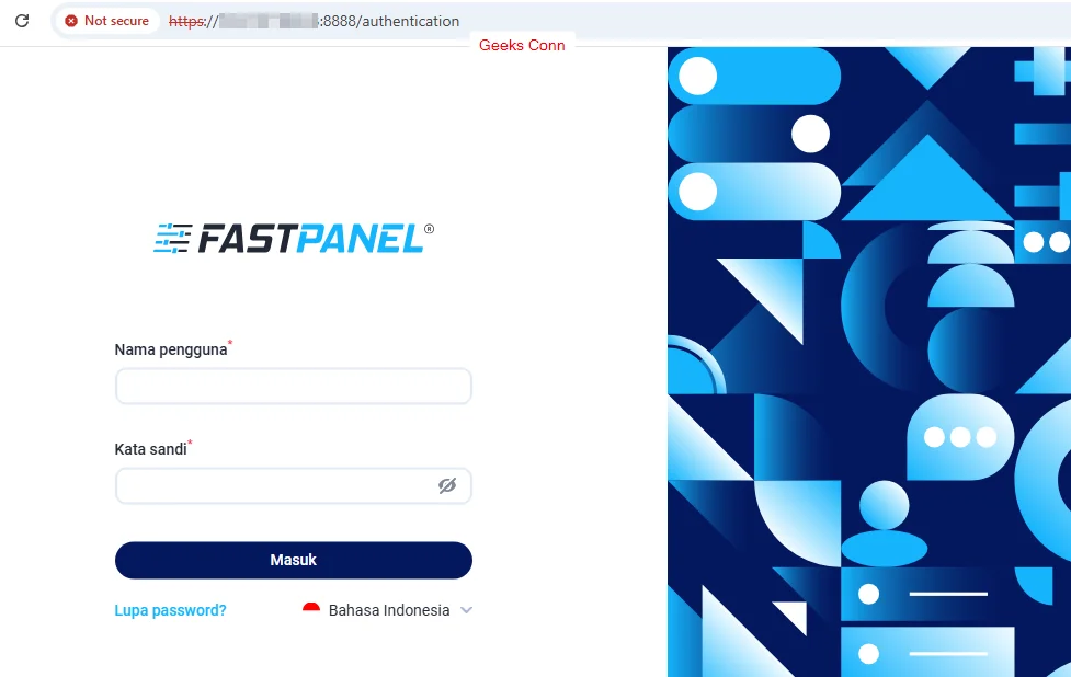 From Login Dashboard Fastpanel