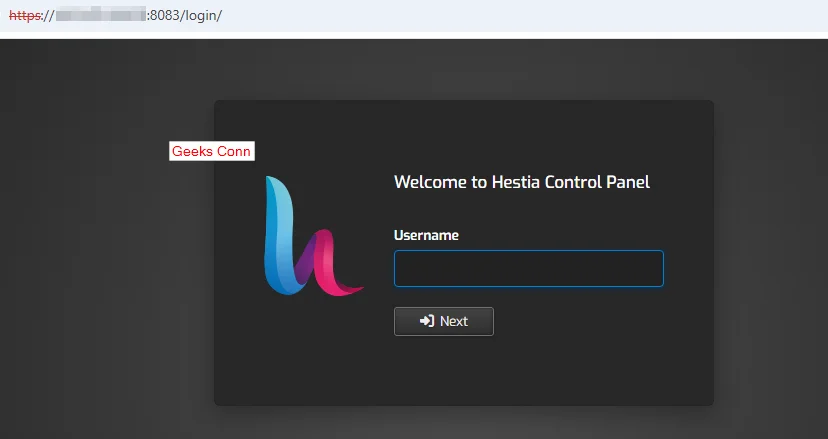 From Login Hestia Control Panel