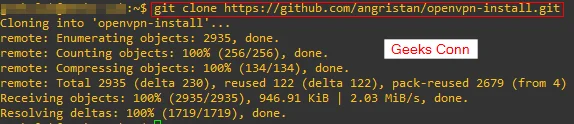 Git Clone Script Automatic Install OpenVPN Server