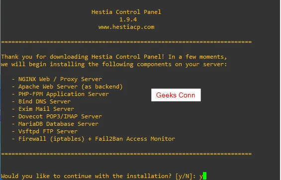 Hestia Installer