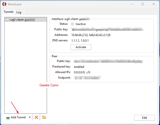 Import File Config WireGuard Client Windows