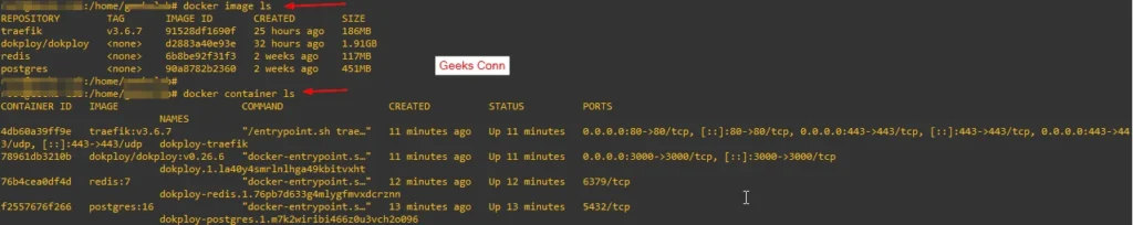 Isi Image dan Container Dokploy