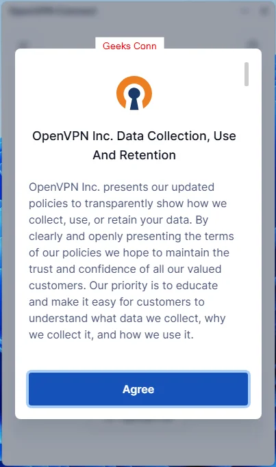 OpenVPN Data Collection Use and Retention