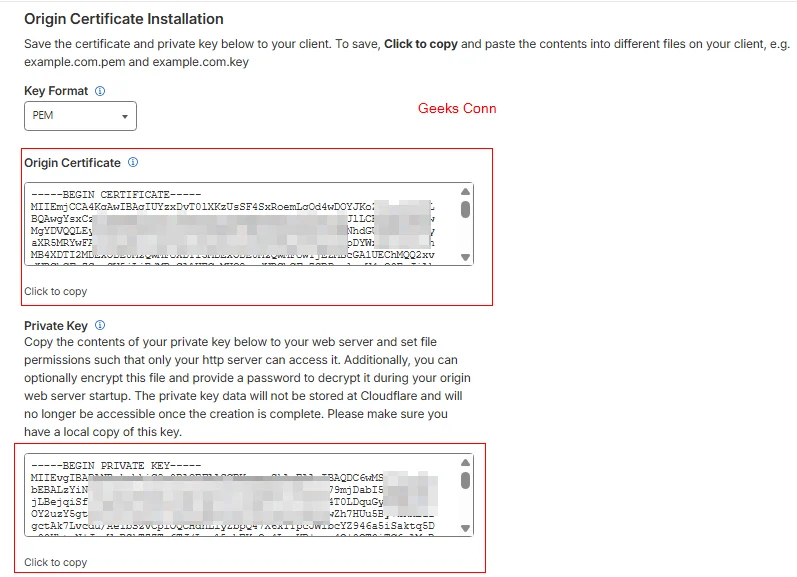 Origin Certificate Installation