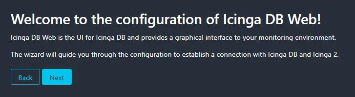 Welcome to the configuration of icinga DB WEB
