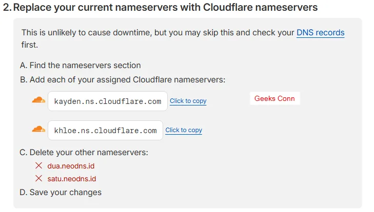 Cloudflare nameservers