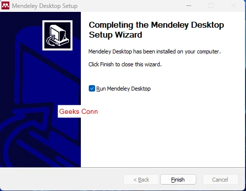 Completing the Mendeley Desktop Setup Wizard