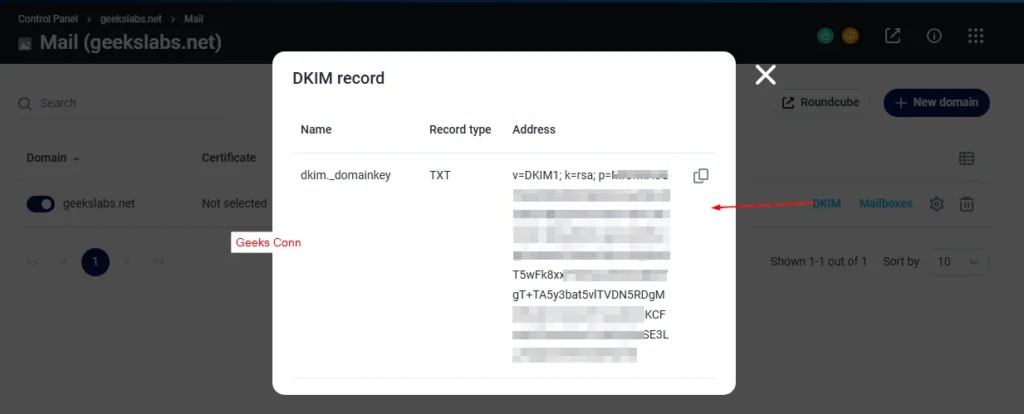 DKIM Record Fastpanel DKIM Record Fastpanel