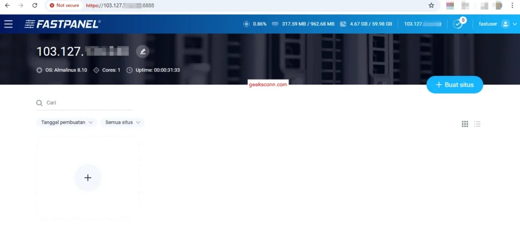 Dashboard Control Fastpanel almalinux 8 Dashboard Control Fastpanel almalinux 8