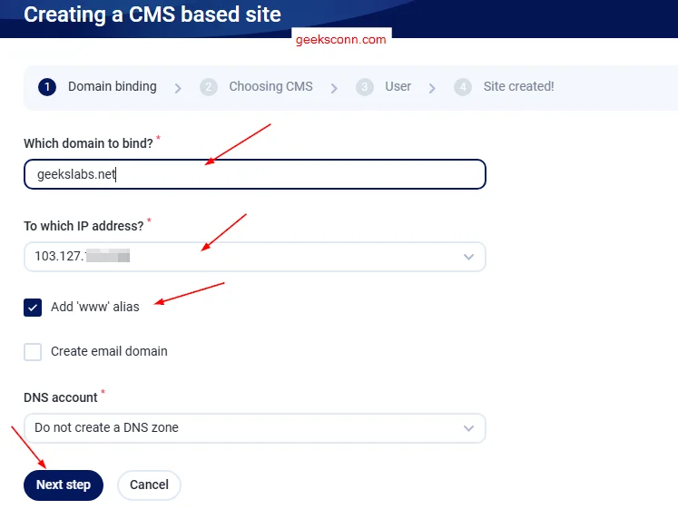Domain binding Site CMS Based
