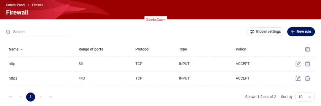 Firewall Allow Traffic http dan https fastpanel Firewall Allow Traffic http dan https fastpanel