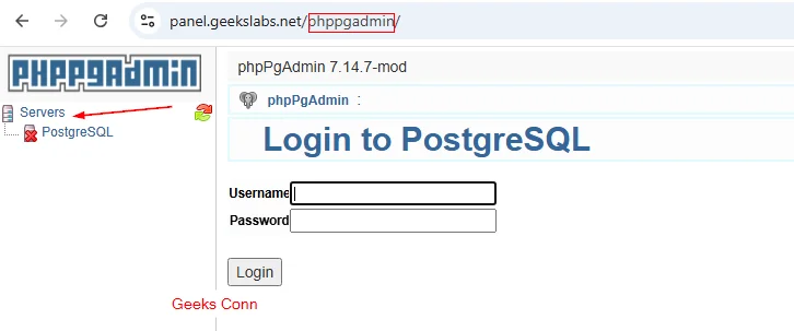 From Login Web phpPgAdmin Fastpanel From Login Web phpPgAdmin Fastpanel