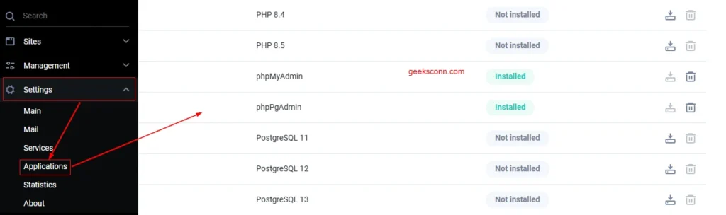 Install application phpPgAdmin Fastpanel Install application phpPgAdmin Fastpanel
