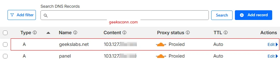 Membuat DNS Record domain site WordPress