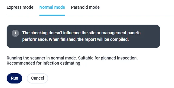 Mode Scanning Web Fastpanel